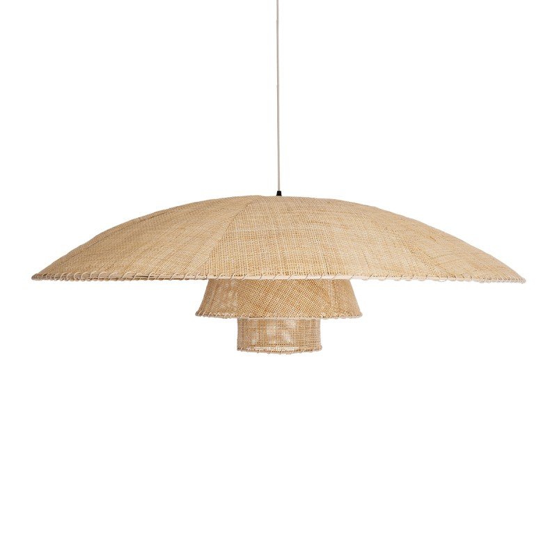 GLOBOSTAR® ZORA 02140 Boho Κρεμαστό Φωτιστικό Οροφής με Ντουί 1 x E27 AC 220-240V IP20 - Μπεζ - Μ120 x Π120 x Υ40cm