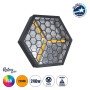 GloboStar® 51201 HALO HEXA Επαγγελματικό Φωτιστικό Ειδικών Εφέ DIGITAL MATRIX PIXEL & Blinder - 3 x 80W LED COB Chips Ultra Gold Warm White 2200K & 30 x 0.5W LED SMD5050 Chips RGB - AC 220V-240V DMX512 Display on Body - Μαύρο - Μ38 x Π38 x Υ22cm -