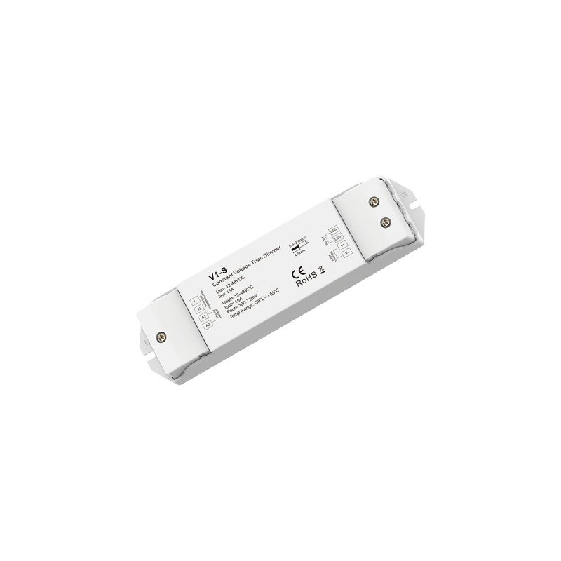 GLOBOSTAR® SKYDANCE-V1-S 73127 DC Triac & Push Dimmer CV Τροφοδοτικό/Μετασχηματιστής SELV με 1 x 15A 720W Κανάλι AC 220-240V σε DC 12-48V 15A 720W Max IP20 - Triac & Push Dimming - Μ17.5 x Π4.5 x Υ2.5cm - 5 Χρόνια Εγγύηση