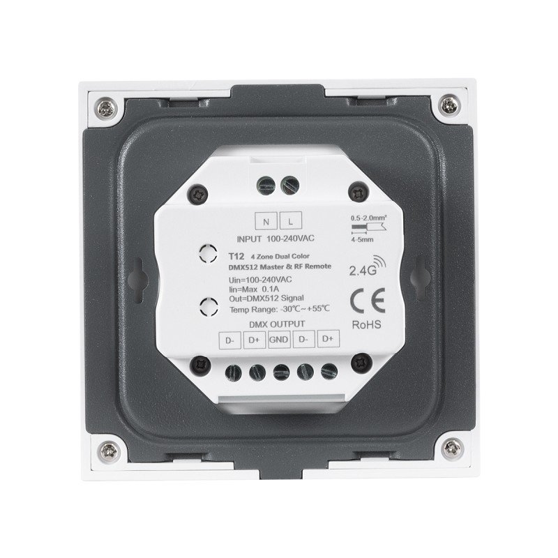 GloboStar® 73160 T12 SKYDANCE Ασύρματο DMX512 Επιτοίχιο Χειριστήριο RF 2.4Ghz 4 Group για όλα τα SKYDANCE DMX512 Controller AC 100-240V Max 0.1A - IP20 Μ8.5 x Π8.5 x Υ3.5cm - 5 Χρόνια Εγγύηση GloboStar® 73160 T12 SKYDANCE Ασύρματο DMX512 Επιτοίχιο Χειριστήριο RF 2.4Ghz 4 Group για όλα τα SKYDANCE DMX512 Controller AC 100-240V Max 0.1A - IP20 Μ8.5 x Π8.5 x Υ3.5cm - 5 Χρόνια Εγγύηση