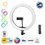 GloboStar® 75802 Professional Digital Ring Light Φ30cm LED SMD 40W 4000lm 180° DC 5V με Καλώδιο Τροφοδοσίας USB - Ενσωματωμένο Χειριστήριο Εναλλαγής Χρωμάτων & 1 Βάση Τηλεφώνου - Πολύχρωμο RGBW+WW Dimmable