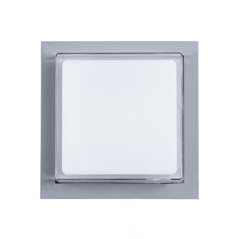 GLOBOSTAR® NEXUS 60768 Μοντέρνο Φωτιστικό Τοίχου - Απλίκα LED 10W 1050lm 120° AC 220-240V Αδιάβροχο IP65 Φυσικό Λευκό 4500K - Bridgelux SMD Chip - Γκρι - Μ17 x Π17 x Υ9cm - 3 Χρόνια Εγγύηση