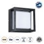 GLOBOSTAR® MAJESTIC 60773 Μοντέρνο Φωτιστικό Τοίχου - Απλίκα LED 10W 1050lm 120° AC 220-240V Αδιάβροχο IP65 Φυσικό Λευκό 4500K - Bridgelux SMD Chip - Μαύρο Ματ - Μ17 x Π17 x Υ9cm - 3 Χρόνια Εγγύηση