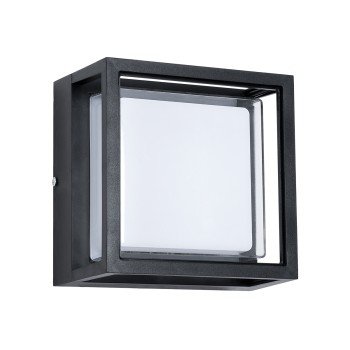 GLOBOSTAR® MAJESTIC 60773 Μοντέρνο Φωτιστικό Τοίχου - Απλίκα LED 10W 1050lm 120° AC 220-240V Αδιάβροχο IP65 Φυσικό Λευκό 4500K - Bridgelux SMD Chip - Μαύρο Ματ - Μ17 x Π17 x Υ9cm - 3 Χρόνια Εγγύηση