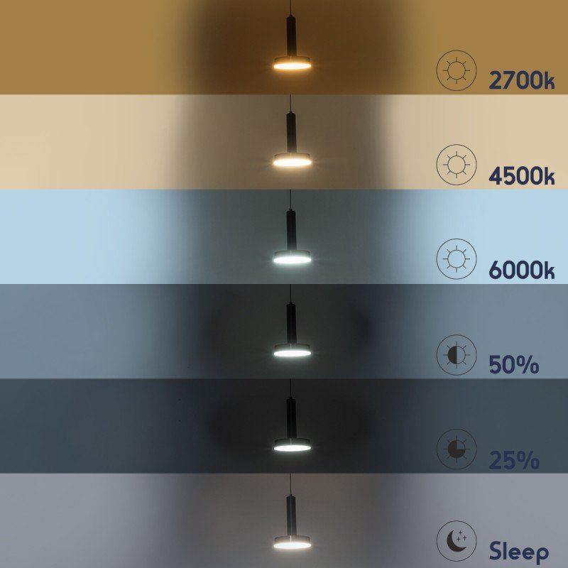 GLOBOSTAR® ZANE 60933 Μοντέρνο Κρεμαστό Φωτιστικό Οροφής LED 18W 2016lm 120° AC 220-240V IP20 Ρυθμιζόμενο Λευκό CCT με Χειριστήριο από 2700K έως 6000K Dimmable - Lumileds SMD Chip - Μαύρο Ματ & Χρυσό - Μ15 x Π15 x Υ20cm - 3 Χρόνια Εγγύηση