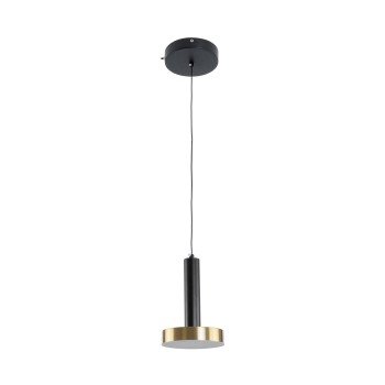 GLOBOSTAR® ZANE 60933 Μοντέρνο Κρεμαστό Φωτιστικό Οροφής LED 18W 2016lm 120° AC 220-240V IP20 Ρυθμιζόμενο Λευκό CCT με Χειριστήριο από 2700K έως 6000K Dimmable - Lumileds SMD Chip - Μαύρο Ματ & Χρυσό - Μ15 x Π15 x Υ20cm - 3 Χρόνια Εγγύηση