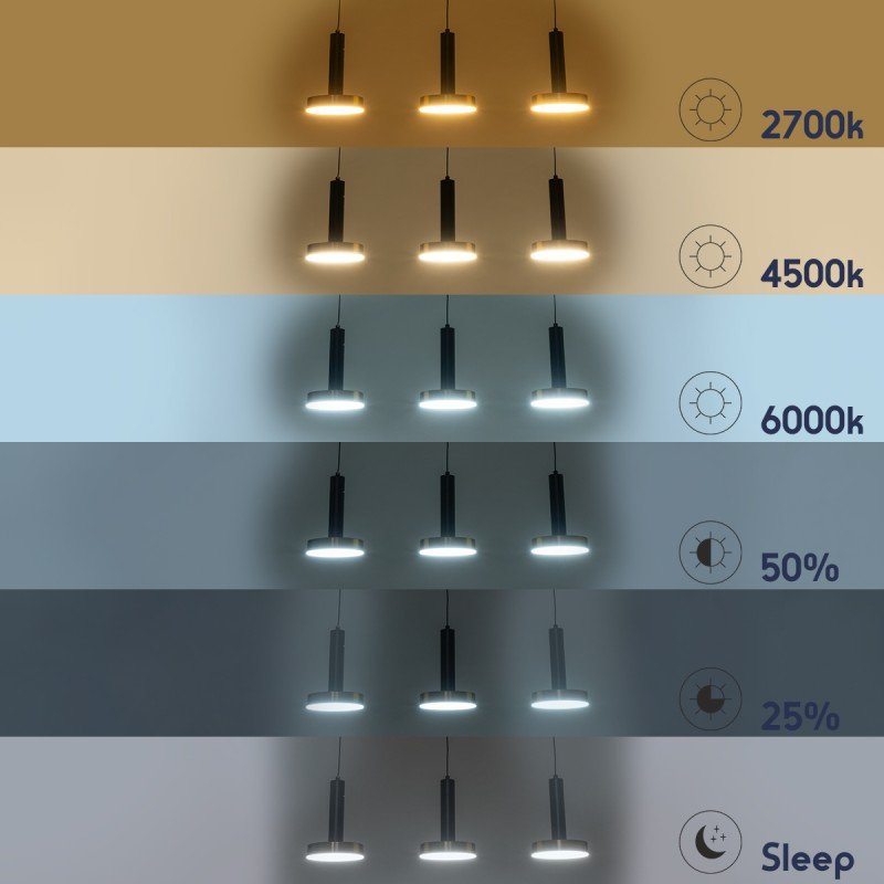 GLOBOSTAR® ZANE 60936 Μοντέρνο Κρεμαστό Φωτιστικό Οροφής LED 54W 6048lm 120° AC 220-240V IP20 Ρυθμιζόμενο Λευκό CCT με Χειριστήριο από 2700K έως 6000K Dimmable - Lumileds SMD Chip - Μαύρο Ματ & Χρυσό - Μ80 x Π15 x Υ20cm - 3 Χρόνια Εγγύηση