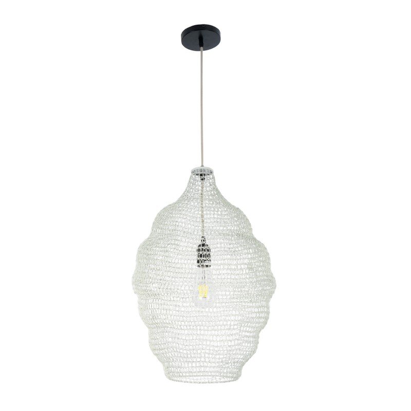 GLOBOSTAR® KENTUCKY 01898 Vintage Κρεμαστό Φωτιστικό Οροφής με Ντουί 1 x E27 AC 220-240V IP20 - Λευκό - Μ40 x Π40 x Y60cm