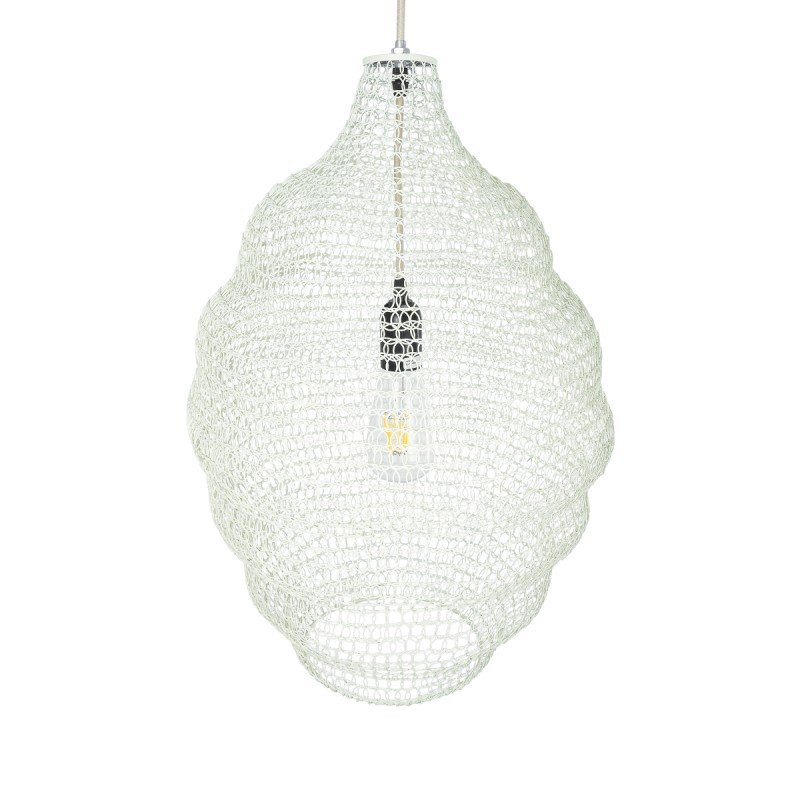 GLOBOSTAR® KENTUCKY 01898 Vintage Κρεμαστό Φωτιστικό Οροφής με Ντουί 1 x E27 AC 220-240V IP20 - Λευκό - Μ40 x Π40 x Y60cm