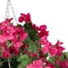 GloboStar® Artificial Garden RHODODENDRON HANGING PLANT 20634 Τεχνητό Κρεμαστό Διακοσμητικό Φυτό Τριανταφυλλιάς Y60cm