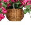 GloboStar® Artificial Garden RHODODENDRON HANGING PLANT 20634 Τεχνητό Κρεμαστό Διακοσμητικό Φυτό Τριανταφυλλιάς Y60cm