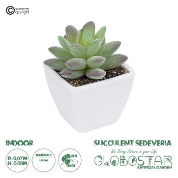 GloboStar® Artificial Garden  SUCCULENT SEDEVERIA POTTED PLANT 20975 Διακοσμητικό Φυτό Φοίνικα Σερενόα Φ7 x Υ8cm