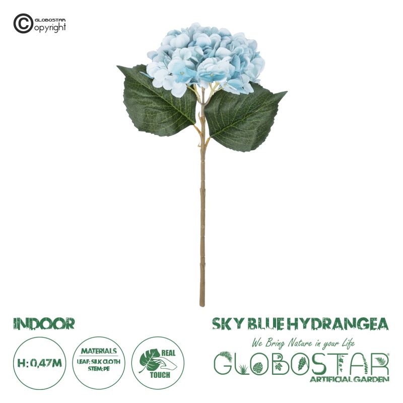 GloboStar® Artificial Garden SKY BLUE HYDRANGEA BRANCH 21177 Τεχνητό Διακοσμητικό Κλαδί Ορτανσίας Γαλάζιο Y47cm GloboStar® Artificial Garden SKY BLUE HYDRANGEA BRANCH 21177 Τεχνητό Διακοσμητικό Κλαδί Ορτανσίας Γαλάζιο Y47cm