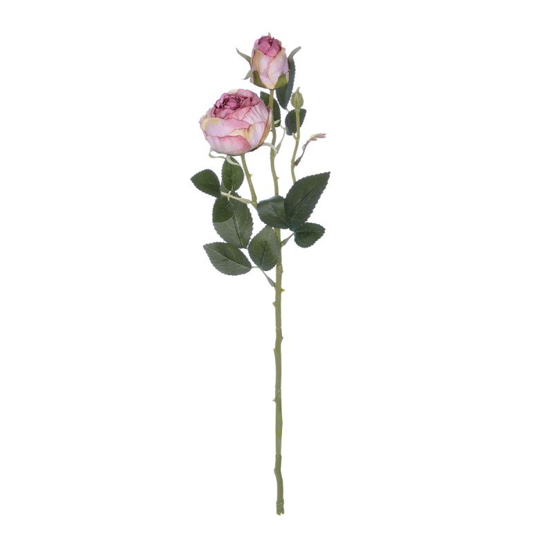 GloboStar® Artificial Garden PINK DAMASK CLIMBING ROSE BRANCH 21199 Τεχνητό Διακοσμητικό Κλαδί Τριαντάφυλλο Ροζ Y55cm
