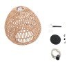 GLOBOSTAR® JJENSON 00911 Boho Κρεμαστό Φωτιστικό Οροφής με Ντουί 1 x E27 AC 220-240V IP20 - Μπεζ - Μ35 x Π35 x Υ35cm