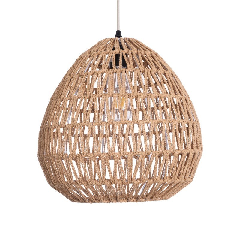 GLOBOSTAR® JJENSON 00911 Boho Κρεμαστό Φωτιστικό Οροφής με Ντουί 1 x E27 AC 220-240V IP20 - Μπεζ - Μ35 x Π35 x Υ35cm