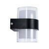 GLOBOSTAR® EMPIRE 60777 Μοντέρνο Φωτιστικό Τοίχου - Απλίκα LED 10W 1050lm 120° AC 220-240V Αδιάβροχο IP65 Θερμό Λευκό 2700K - Bridgelux SMD Chip & TÜV SÜD Driver - Διάφανο & Μαύρο Ματ - M10 x Π11 x Υ13.5cm - 3 Χρόνια Εγγύηση