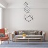 GLOBOSTAR® KIBOO-TRIO 60931 Μοντέρνο Κρεμαστό Φωτιστικό Οροφής LED 90W 10350lm 360° AC 220-240V IP20 Ρυθμιζόμενο Λευκό CCT με Χειριστήριο από 2700K έως 6000K Dimmable - Lumileds SMD Chip - Μαύρο Ματ - Μ60 x Π60 x Υ80cm - 3 Χρόνια Εγγύηση