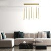GLOBOSTAR® TEARS 61312 Μοντέρνο Κρεμαστό Φωτιστικό Οροφής LED 21W 2310lm 180° AC 220-240V IP20 Ρυθμιζόμενο Λευκό CCT με Χειριστήριο από 2700K έως 6000K Dimmable - Lumileds SMD Chip - Χρυσό Βούρτσας - Μ70 x Π3.2 x Υ60cm - 3 Χρόνια Εγγύηση