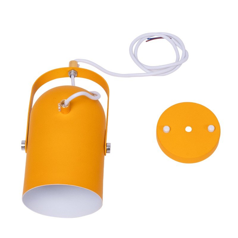 GLOBOSTAR® HAZEL 00926 Μοντέρνο Κρεμαστό Φωτιστικό Οροφής με Ντουί 1 x E27 AC 220-240V IP20 - Πορτοκαλί & Χρυσό - Μ12 x Π12 x Υ27cm