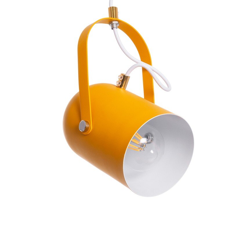 GLOBOSTAR® HAZEL 00926 Μοντέρνο Κρεμαστό Φωτιστικό Οροφής με Ντουί 1 x E27 AC 220-240V IP20 - Πορτοκαλί & Χρυσό - Μ12 x Π12 x Υ27cm