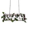 GLOBOSTAR® CLARITY 00963 Vintage Κρεμαστό Φωτιστικό Οροφής με Ντουί 6 x E27 AC 220-240V IP20 - Χάλκινο Εφέ Σκουριάς & Πράσινο - Μ78 x Π25 x Υ22cm