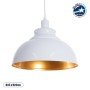 GLOBOSTAR® ANDY 00999 Μοντέρνο Κρεμαστό Φωτιστικό Οροφής με Ντουί 1 x E27 AC 220-240V IP20 - Λευκό & Χρυσό - Μ35 x Π35 x Υ28cm