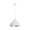 GLOBOSTAR® ANDY 00999 Μοντέρνο Κρεμαστό Φωτιστικό Οροφής με Ντουί 1 x E27 AC 220-240V IP20 - Λευκό & Χρυσό - Μ35 x Π35 x Υ28cm