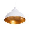 GLOBOSTAR® ANDY 00999 Μοντέρνο Κρεμαστό Φωτιστικό Οροφής με Ντουί 1 x E27 AC 220-240V IP20 - Λευκό & Χρυσό - Μ35 x Π35 x Υ28cm