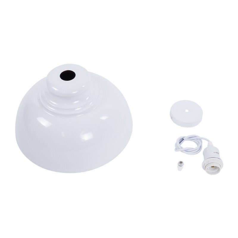 GLOBOSTAR® ANDY 00999 Μοντέρνο Κρεμαστό Φωτιστικό Οροφής με Ντουί 1 x E27 AC 220-240V IP20 - Λευκό & Χρυσό - Μ35 x Π35 x Υ28cm