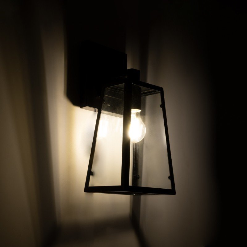 GLOBOSTAR® ASETYLIN 01032 Vintage Φωτιστικό Τοίχου - Απλίκα με Ντουί 1 x E27 AC 220-240V IP20 - Μαύρο - Μ18 x Π17 x Υ37cm