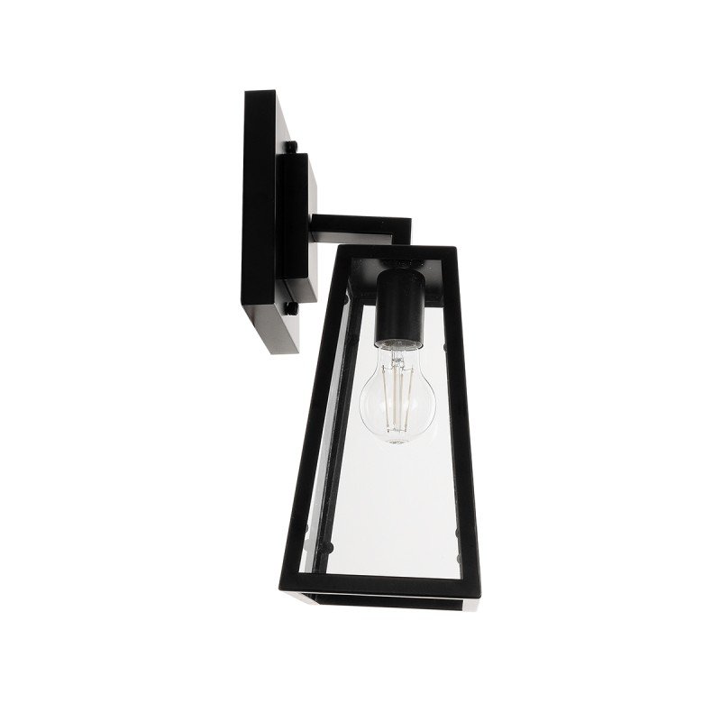 GLOBOSTAR® ASETYLIN 01032 Vintage Φωτιστικό Τοίχου - Απλίκα με Ντουί 1 x E27 AC 220-240V IP20 - Μαύρο - Μ18 x Π17 x Υ37cm