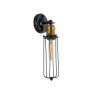 GLOBOSTAR® CATEL 01055 Vintage Φωτιστικό Τοίχου - Απλίκα με Ντουί 1 x E27 AC 220-240V IP20 - Μαύρο & Χρυσό - Μ11 x Π10.5 x Υ36cm