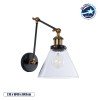 GLOBOSTAR® BINGLEY 01068 Vintage Φωτιστικό Τοίχου - Απλίκα με Ντουί 1 x E27 AC 220-240V IP20 - Διάφανο & Χρυσό - Μ18 x Π40 x Υ43cm