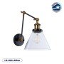 GLOBOSTAR® BINGLEY 01068 Vintage Φωτιστικό Τοίχου - Απλίκα με Ντουί 1 x E27 AC 220-240V IP20 - Διάφανο & Χρυσό - Μ18 x Π40 x Υ43cm