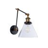 GLOBOSTAR® BINGLEY 01068 Vintage Φωτιστικό Τοίχου - Απλίκα με Ντουί 1 x E27 AC 220-240V IP20 - Διάφανο & Χρυσό - Μ18 x Π40 x Υ43cm
