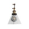 GLOBOSTAR® BINGLEY 01068 Vintage Φωτιστικό Τοίχου - Απλίκα με Ντουί 1 x E27 AC 220-240V IP20 - Διάφανο & Χρυσό - Μ18 x Π40 x Υ43cm