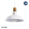 GLOBOSTAR® ANER 01072 Vintage Κρεμαστό Φωτιστικό Οροφής με Ντουί 1 x E27 AC 220-240V IP20 - Λευκό & Χρυσό - Μ27.5 x Π27.5 x Υ19cm