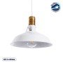 GLOBOSTAR® ANER 01072 Vintage Κρεμαστό Φωτιστικό Οροφής με Ντουί 1 x E27 AC 220-240V IP20 - Λευκό & Χρυσό - Μ27.5 x Π27.5 x Υ19cm