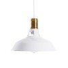 GLOBOSTAR® ANER 01072 Vintage Κρεμαστό Φωτιστικό Οροφής με Ντουί 1 x E27 AC 220-240V IP20 - Λευκό & Χρυσό - Μ27.5 x Π27.5 x Υ19cm