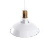 GLOBOSTAR® ANER 01072 Vintage Κρεμαστό Φωτιστικό Οροφής με Ντουί 1 x E27 AC 220-240V IP20 - Λευκό & Χρυσό - Μ27.5 x Π27.5 x Υ19cm
