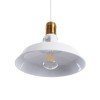 GLOBOSTAR® ANER 01072 Vintage Κρεμαστό Φωτιστικό Οροφής με Ντουί 1 x E27 AC 220-240V IP20 - Λευκό & Χρυσό - Μ27.5 x Π27.5 x Υ19cm