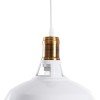 GLOBOSTAR® ANER 01072 Vintage Κρεμαστό Φωτιστικό Οροφής με Ντουί 1 x E27 AC 220-240V IP20 - Λευκό & Χρυσό - Μ27.5 x Π27.5 x Υ19cm