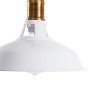 GLOBOSTAR® ANER 01072 Vintage Κρεμαστό Φωτιστικό Οροφής με Ντουί 1 x E27 AC 220-240V IP20 - Λευκό & Χρυσό - Μ27.5 x Π27.5 x Υ19cm
