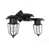 GLOBOSTAR® TORO 01079 Vintage Φωτιστικό Τοίχου - Απλίκα με Ντουί 2 x E27 AC 220-240V IP20 - Μαύρο - Μ44 x Π33 x Υ21cm