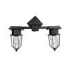 GLOBOSTAR® TORO 01079 Vintage Φωτιστικό Τοίχου - Απλίκα με Ντουί 2 x E27 AC 220-240V IP20 - Μαύρο - Μ44 x Π33 x Υ21cm