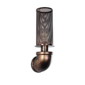 GLOBOSTAR® RAZA 01105 Vintage Φωτιστικό Τοίχου - Απλίκα με Ντουί 1 x E27 AC 220-240V IP20 - Χάλκινο - Μ13 x Π12 x Υ38cm