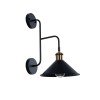 GLOBOSTAR® MAGEOR 01120 Vintage Φωτιστικό Τοίχου - Απλίκα με Ντουί 1 x E27 AC 220-240V IP20 - Μαύρο & Χρυσό - Μ22 x Π30 x Υ40cm