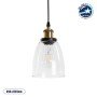 GLOBOSTAR® WICKHAM 01168 Vintage Κρεμαστό Φωτιστικό Οροφής με Ντουί 1 x E27 AC 220-240V IP20 - Χρυσό & Διάφανο - Μ14 x Π14 x Y23cm