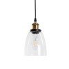 GLOBOSTAR® WICKHAM 01168 Vintage Κρεμαστό Φωτιστικό Οροφής με Ντουί 1 x E27 AC 220-240V IP20 - Χρυσό & Διάφανο - Μ14 x Π14 x Y23cm